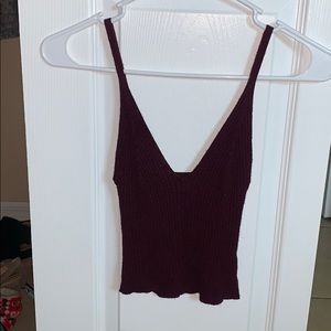 Maroon long back crop top